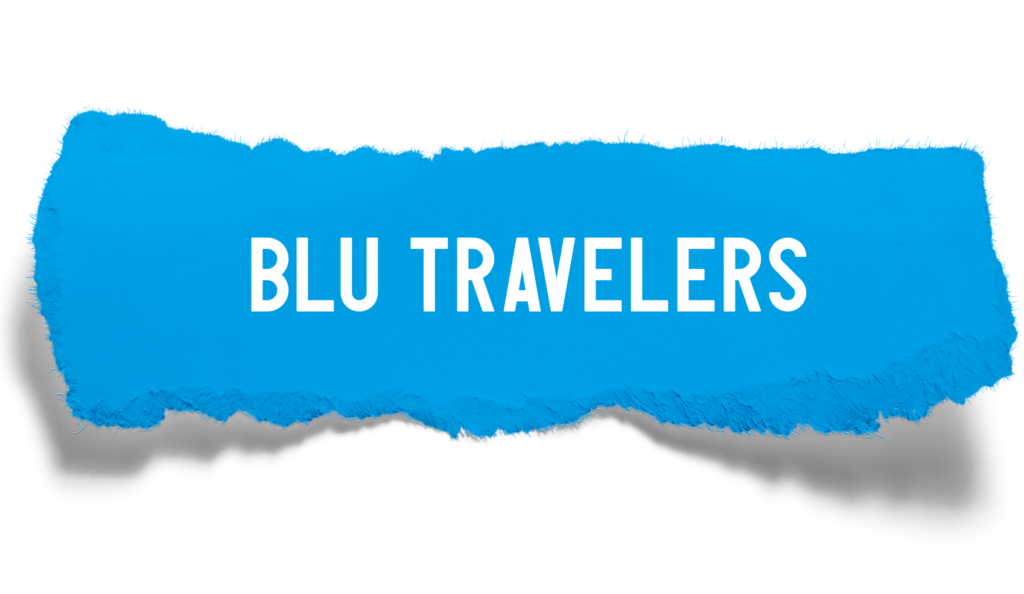 blu travelers button